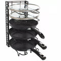 Kinghoff pannenorganizer 5 vakken, zwart, 25,5 x 20,5 x 38 cm