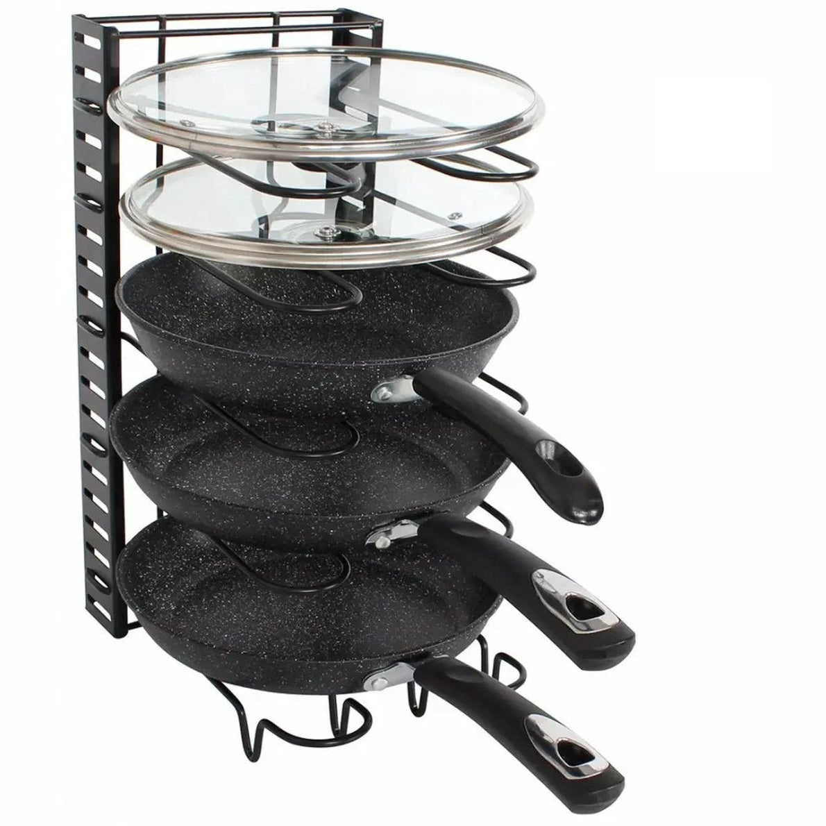 Kinghoff pannenorganizer 5 vakken, zwart, 25,5 x 20,5 x 38 cm