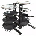 Kinghoff pannenorganizer met 8 verdelingen, zwart, 47 x 20,5 cm