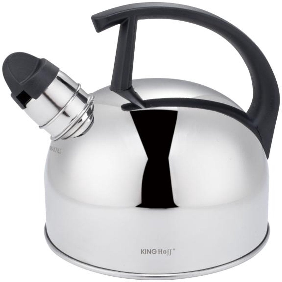 Kinghoff Traditionele Waterketel – Fluitketel – RVS, Zilver, 1.5L – Fluitfunctie – Geschikt voor Alle Kookplaten (Gas, Elektrisch, Keramisch, Inductie)