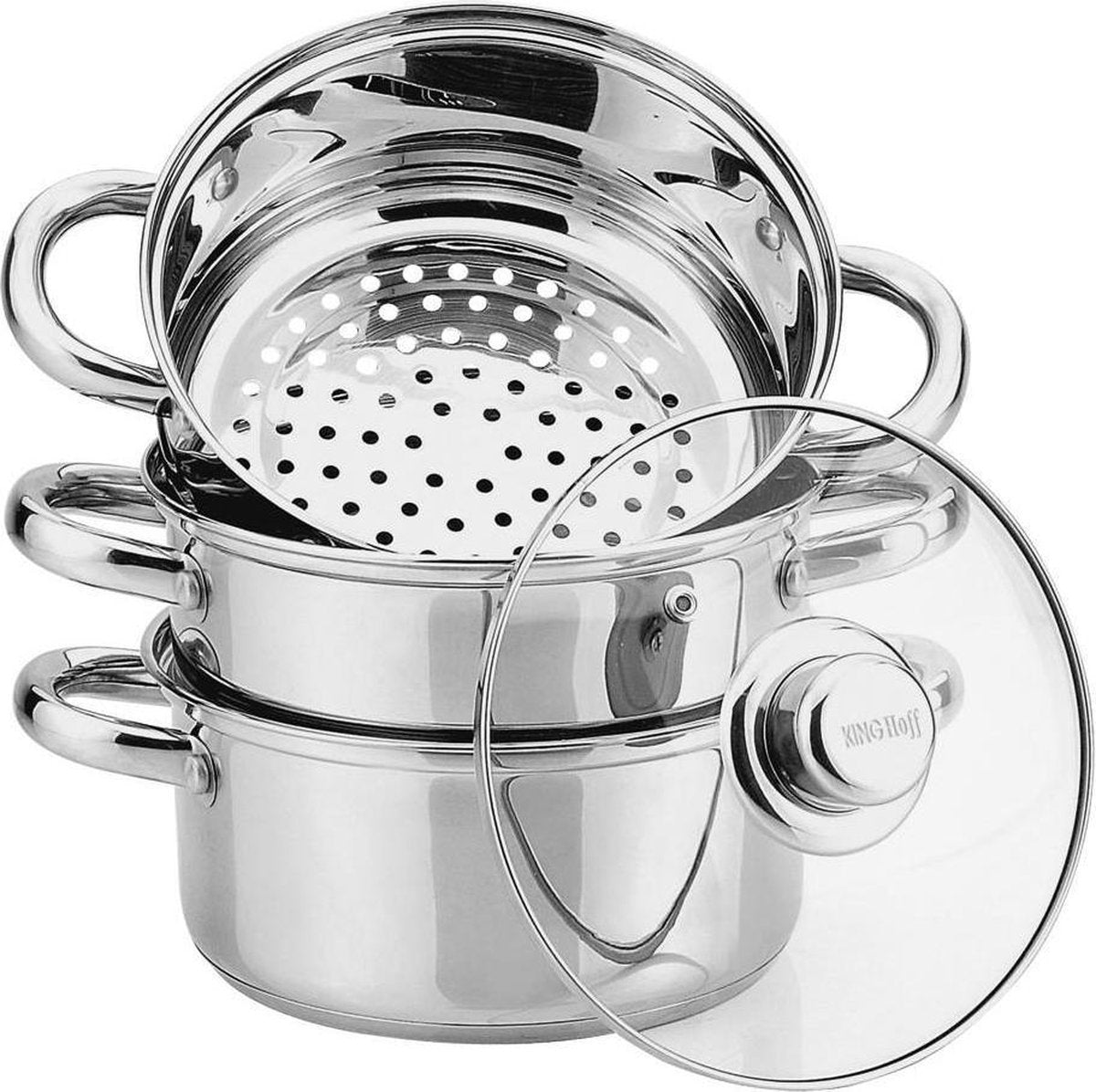 Kinghoff KH-3319 stoompan met deksel, 24 cm