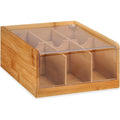 Kinvara theedoos met 6 vakken, hout, bruin, 22 x 20 x 10 cm