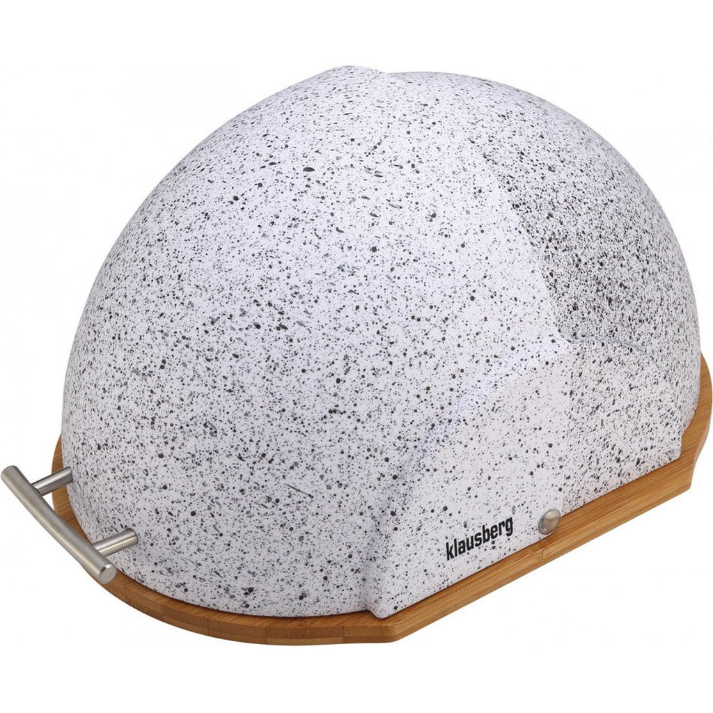 Klausberg 7094 broodtrommel van acryl en bamboe, marmerlook