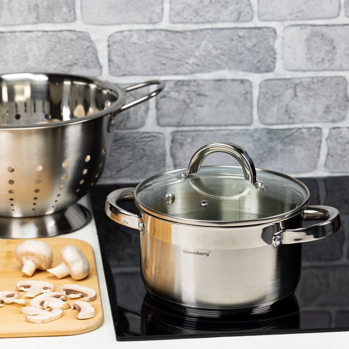 Klausberg 7121 kookpan met deksel, 1 L, 14 cm (2)