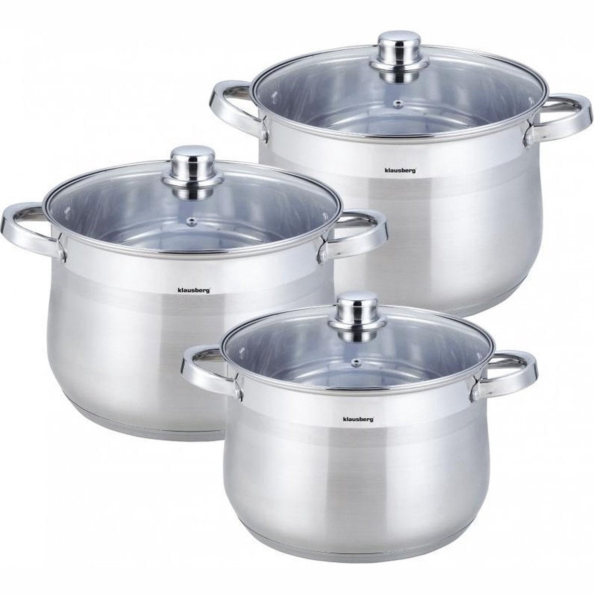 Klausberg 7177 pannenset 3-delig, 7, 8,6 en 10,7 L