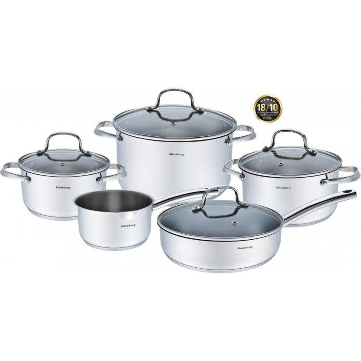 Klausberg 7215 pannenset 9-delig Prestige II, rvs