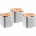 Klausberg opbergbussen koffie, thee en suiker, set van 3, wit