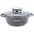 Klausberg 7520 kookpan met deksel, marmergrijs, 20 cm, 2,3 L