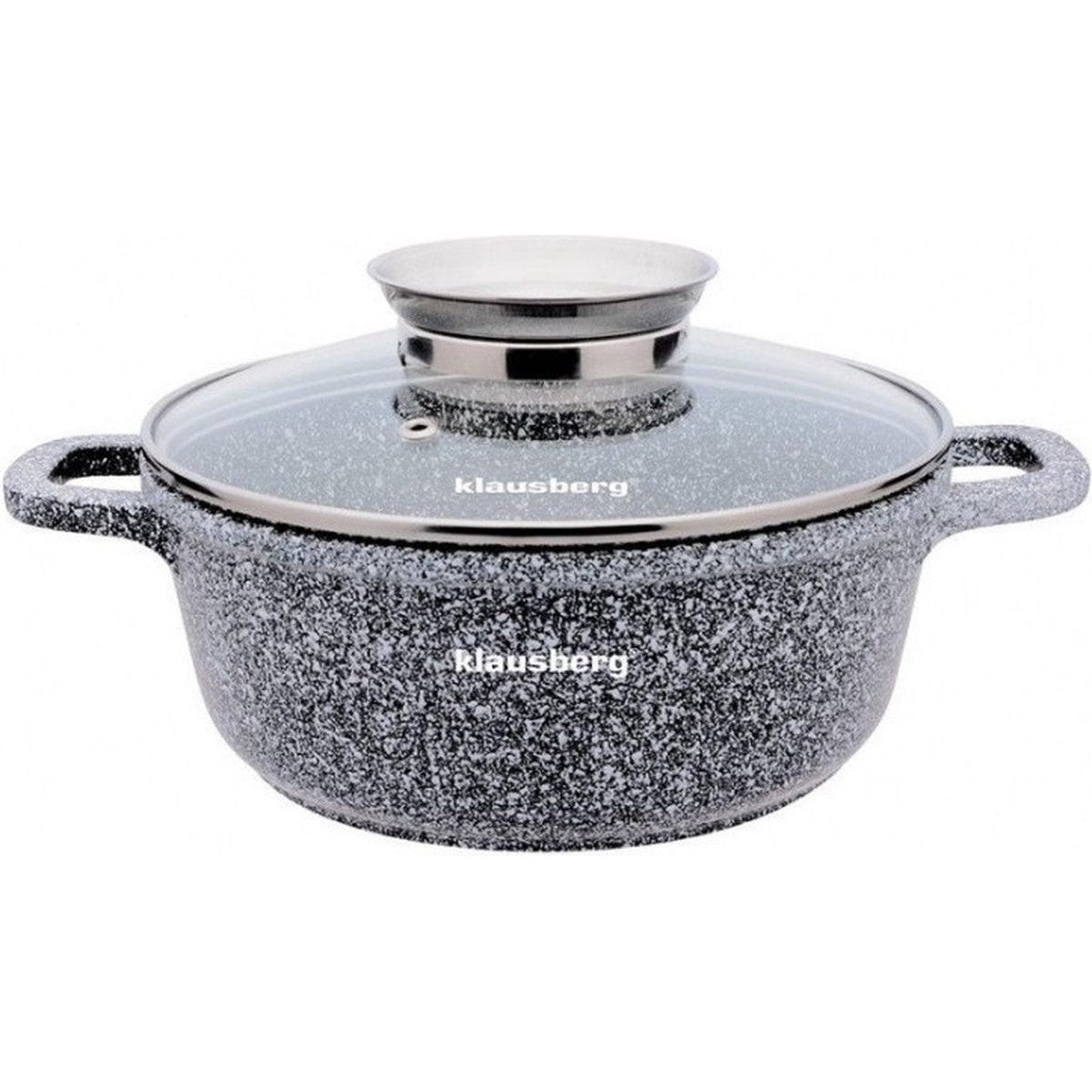 Klausberg kookpan met deksel, marmer grijs, Ø 26 cm, 5,6 L