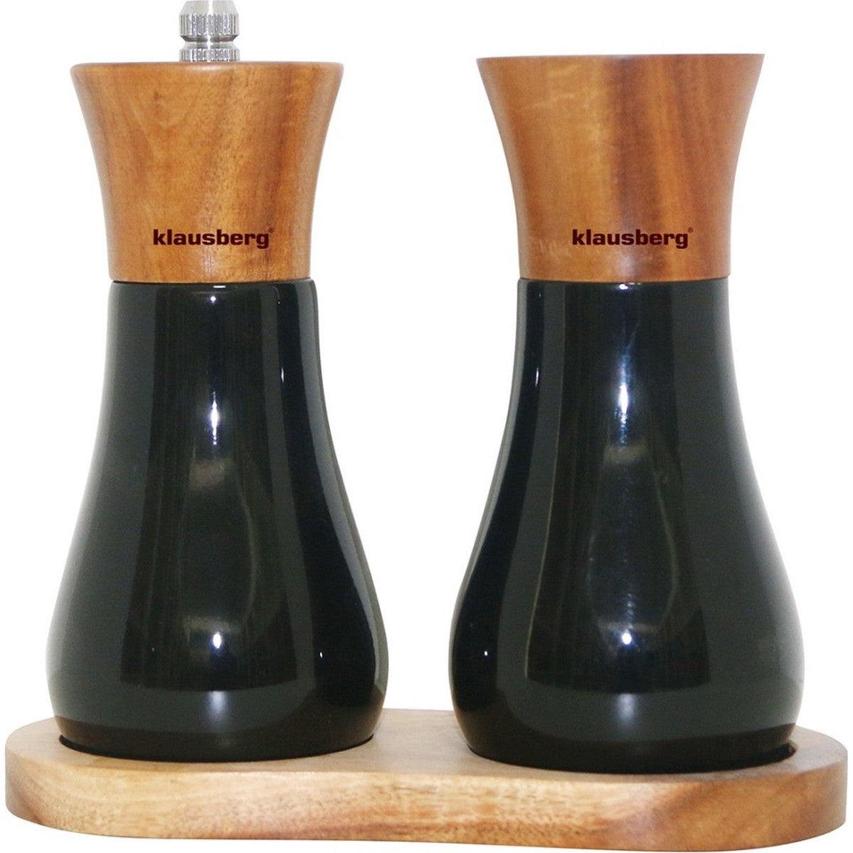 Klausberg peper- en zoutmolen op standaard, zwart, 13 cm
