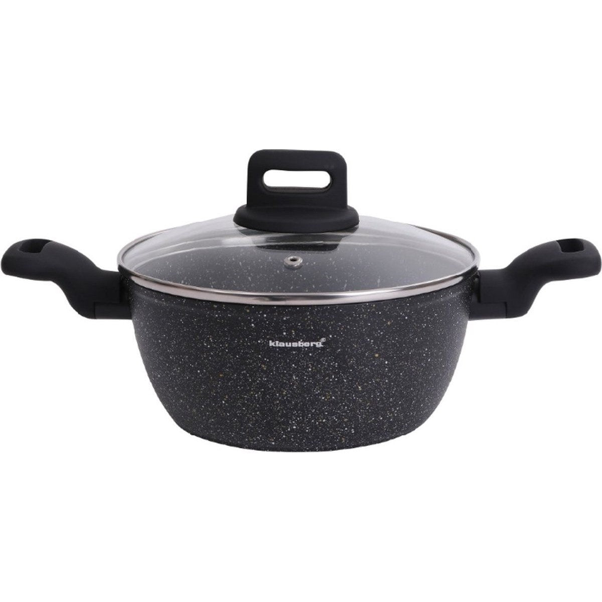 Klausberg kookpan zwart marmer 20 cm met deksel