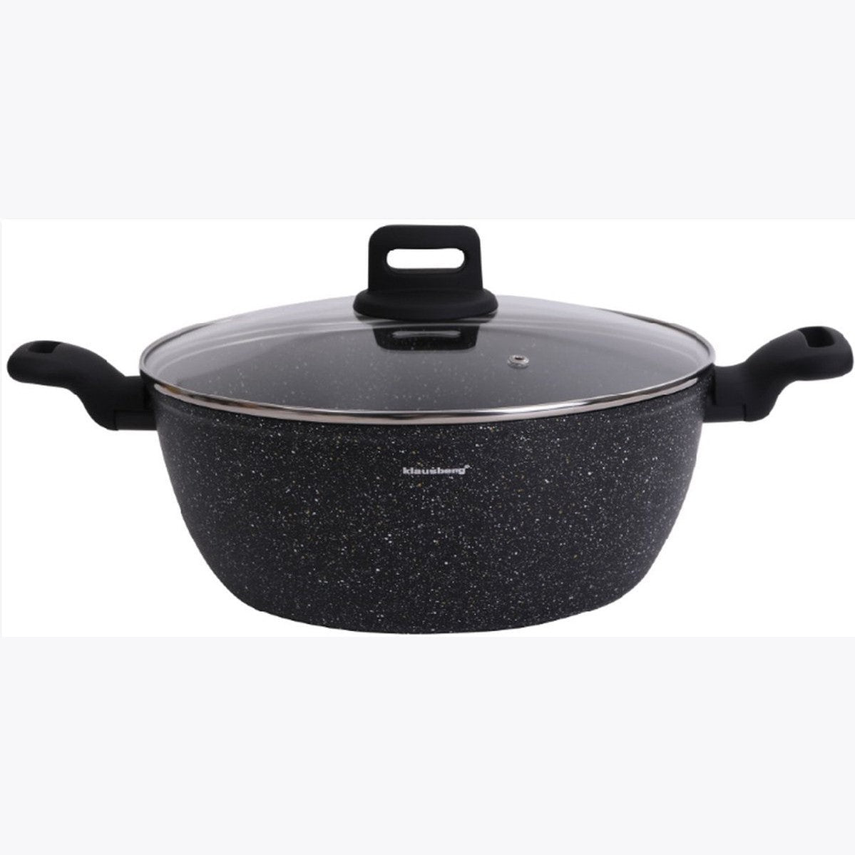 Klausberg 7672 kookpan met deksel, zwart marmer, 28 cm