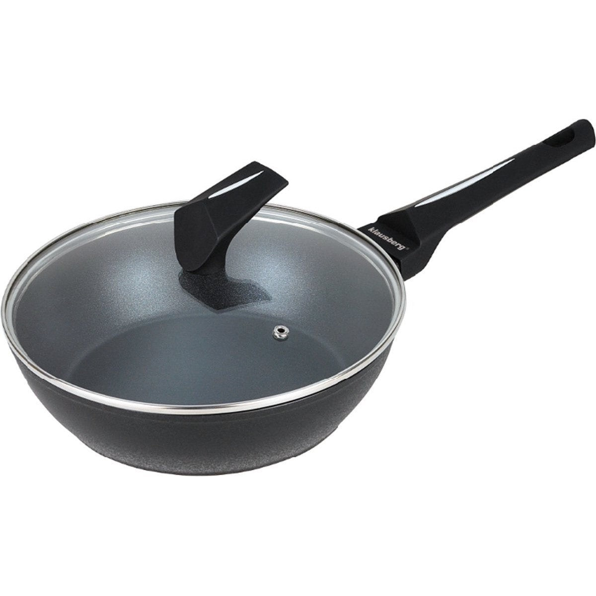 Klausberg 7691 koekenpan met deksel, 24 cm, zwart