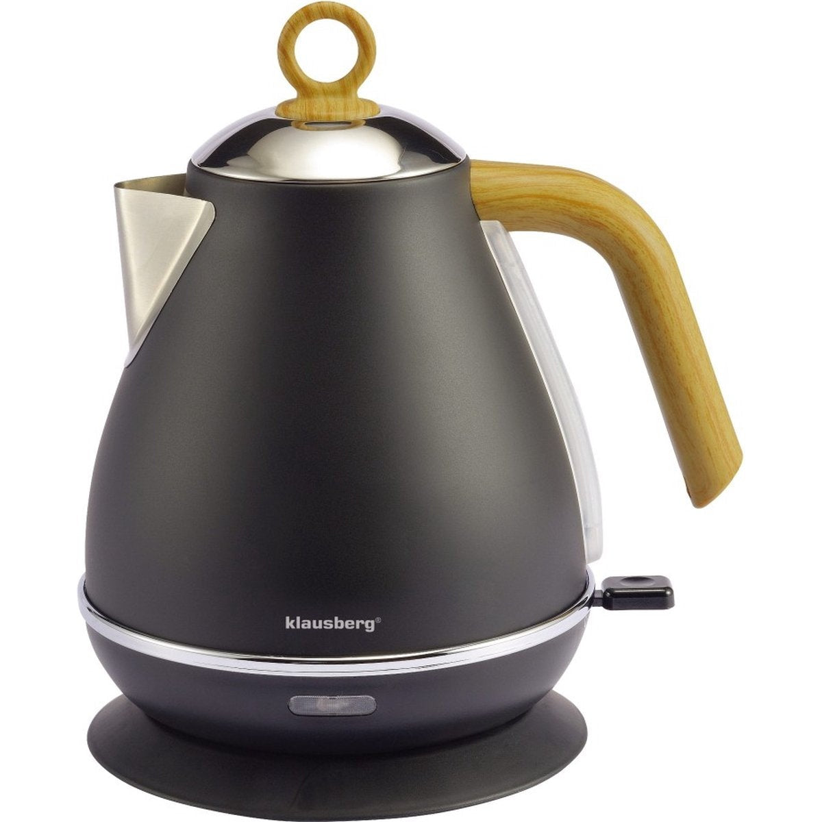 Klausberg retro waterkoker 1,7 L, rvs, zwart