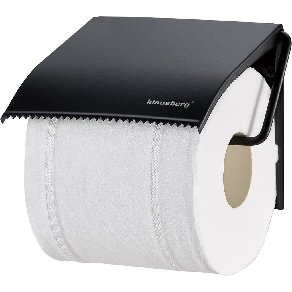 Klausberg toiletrolhouder, zwart, rvs
