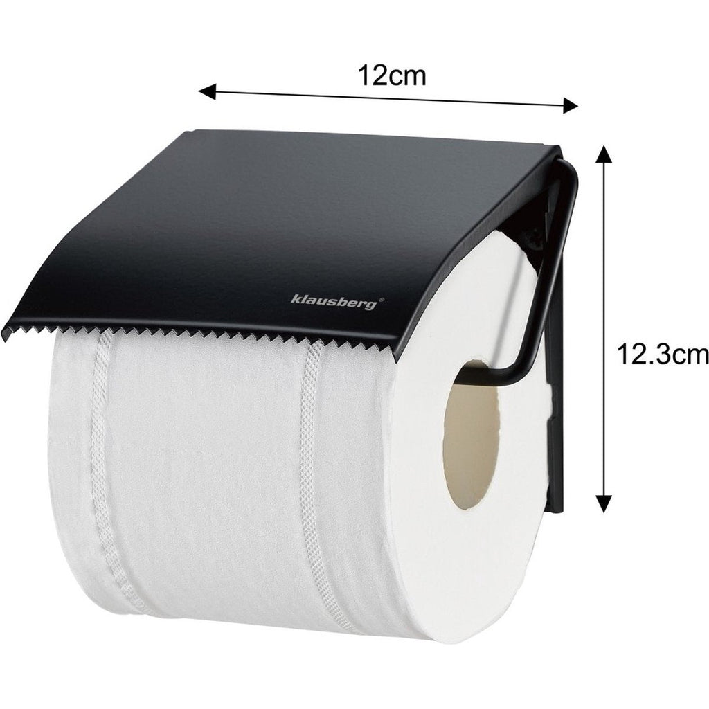 Klausberg toiletrolhouder, zwart, rvs (2)