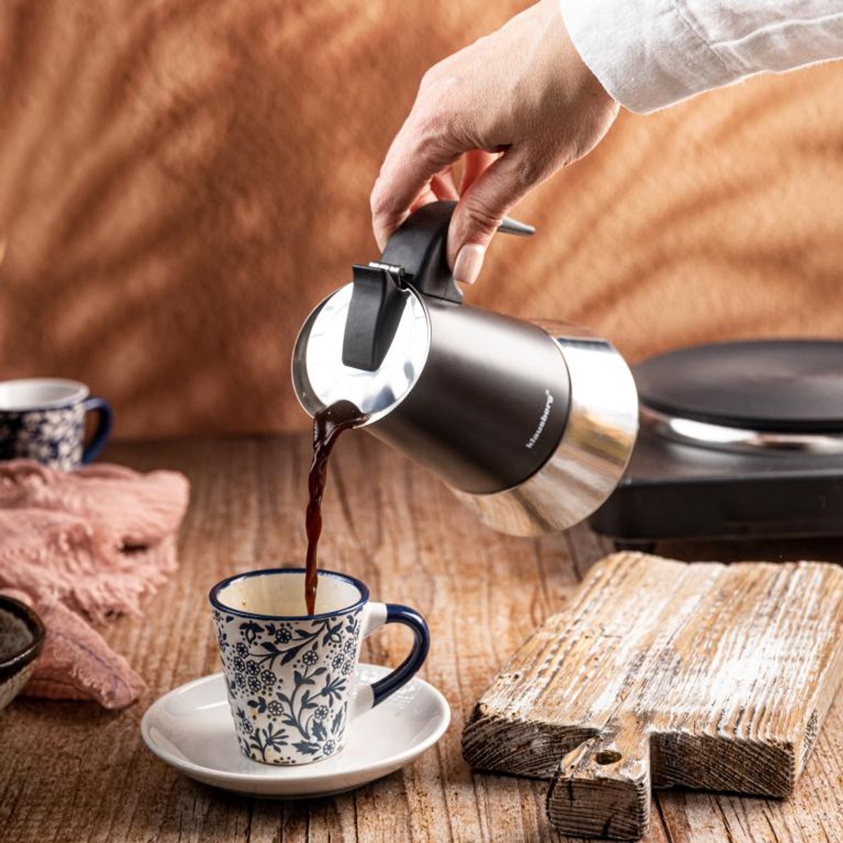 Klausberg Espressokoffiezetapparaat KB-7845 – 6 Kopjes – RVS – Geschikt voor Inductie - Espresso Maker - 300ml - Percolator