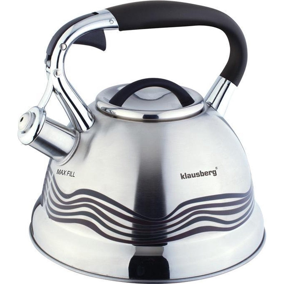 Klausberg KB-7048 fluitketel 2,7 L, rvs, alle warmtebronnen