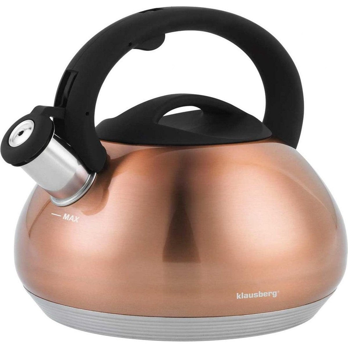 Klausberg fluitketel 2,7 L, rvs, alle warmtebronnen