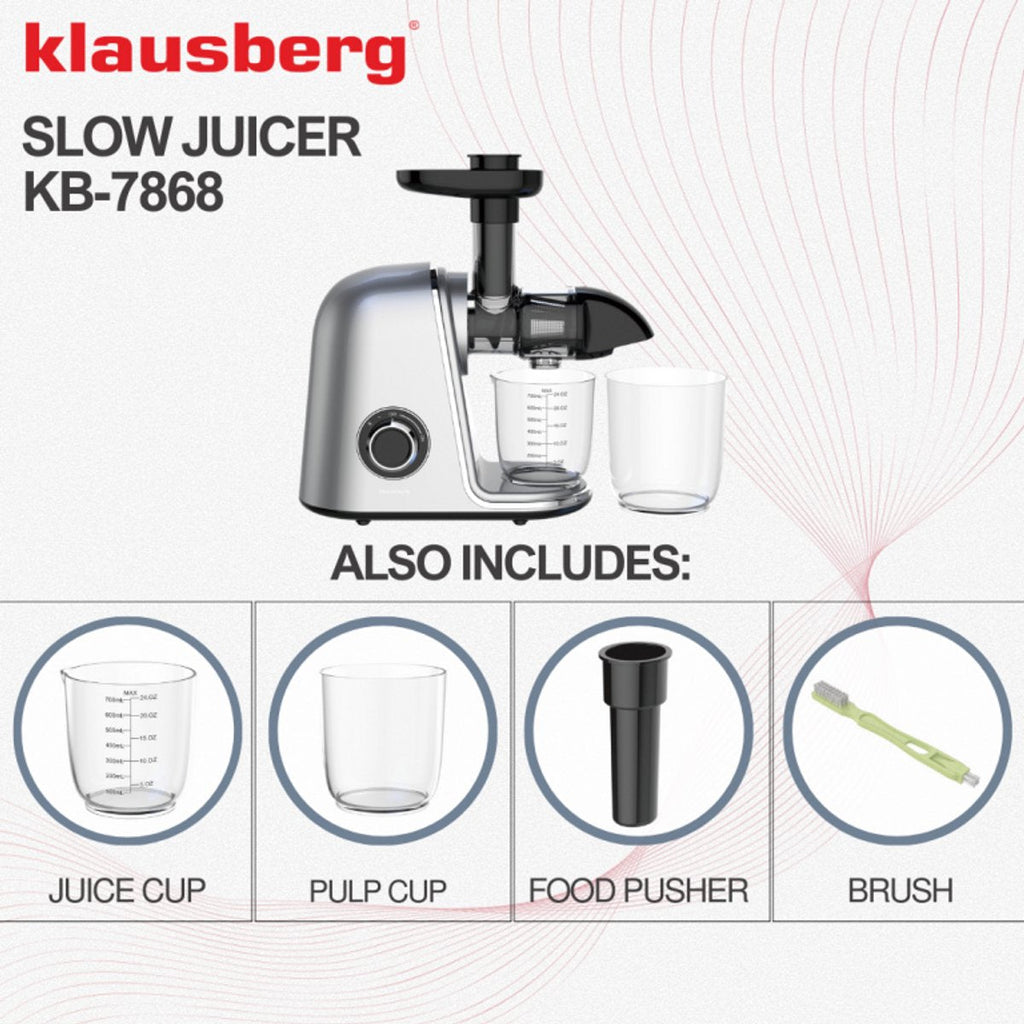 Klausberg KB-7868 slowjuicer 150 W, grijs (8)