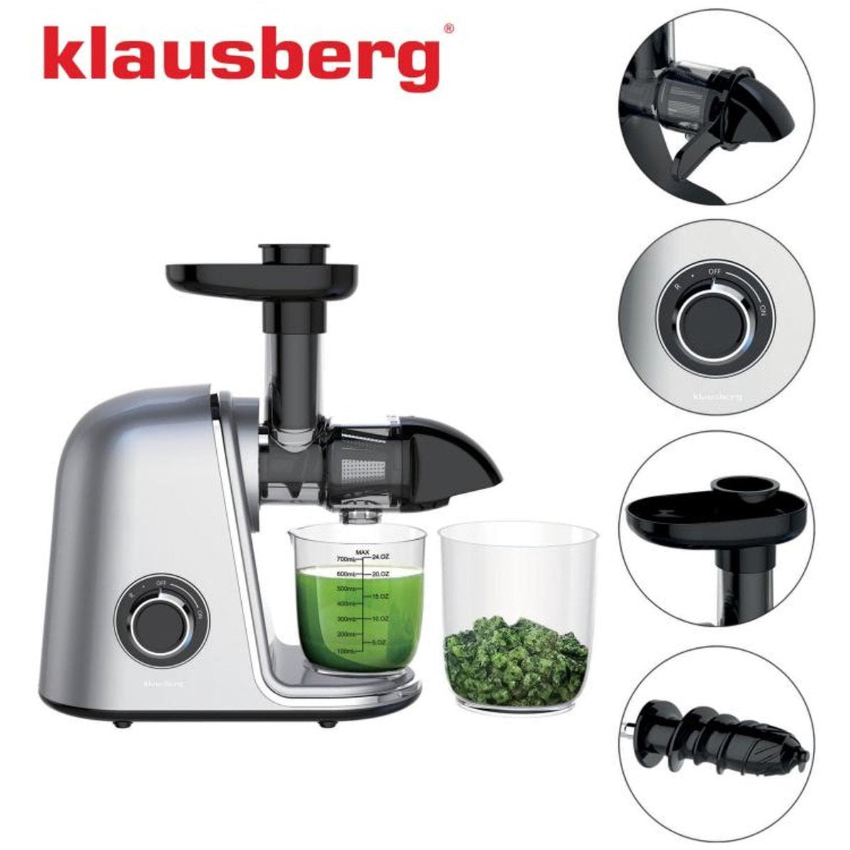 Klausberg KB-7868 slowjuicer 150 W, grijs (2)