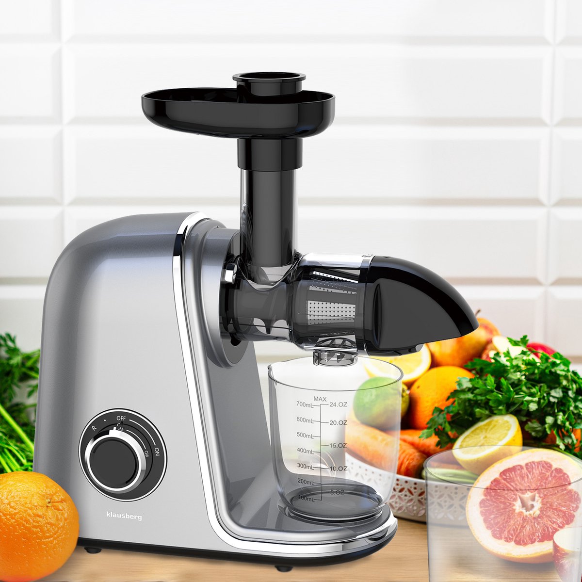 Klausberg KB-7868 slowjuicer 150 W, grijs (5)