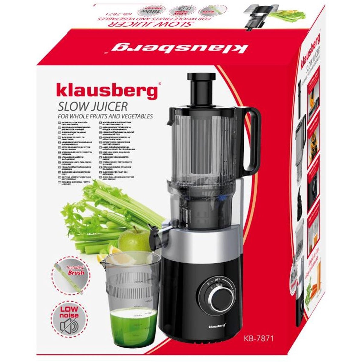 Klausberg KB-7871 verticale slowjuicer, zwart/zilver (11)