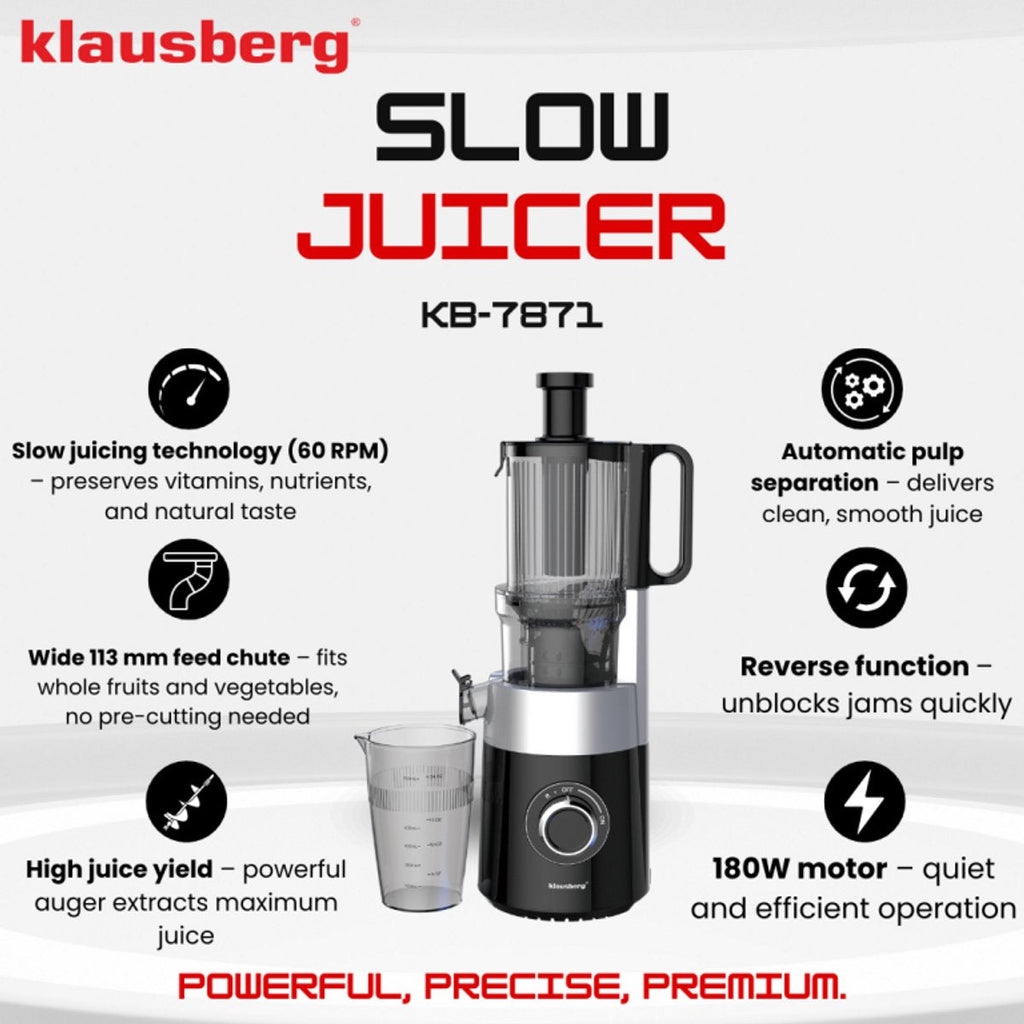 Klausberg KB-7871 verticale slowjuicer, zwart/zilver (6)