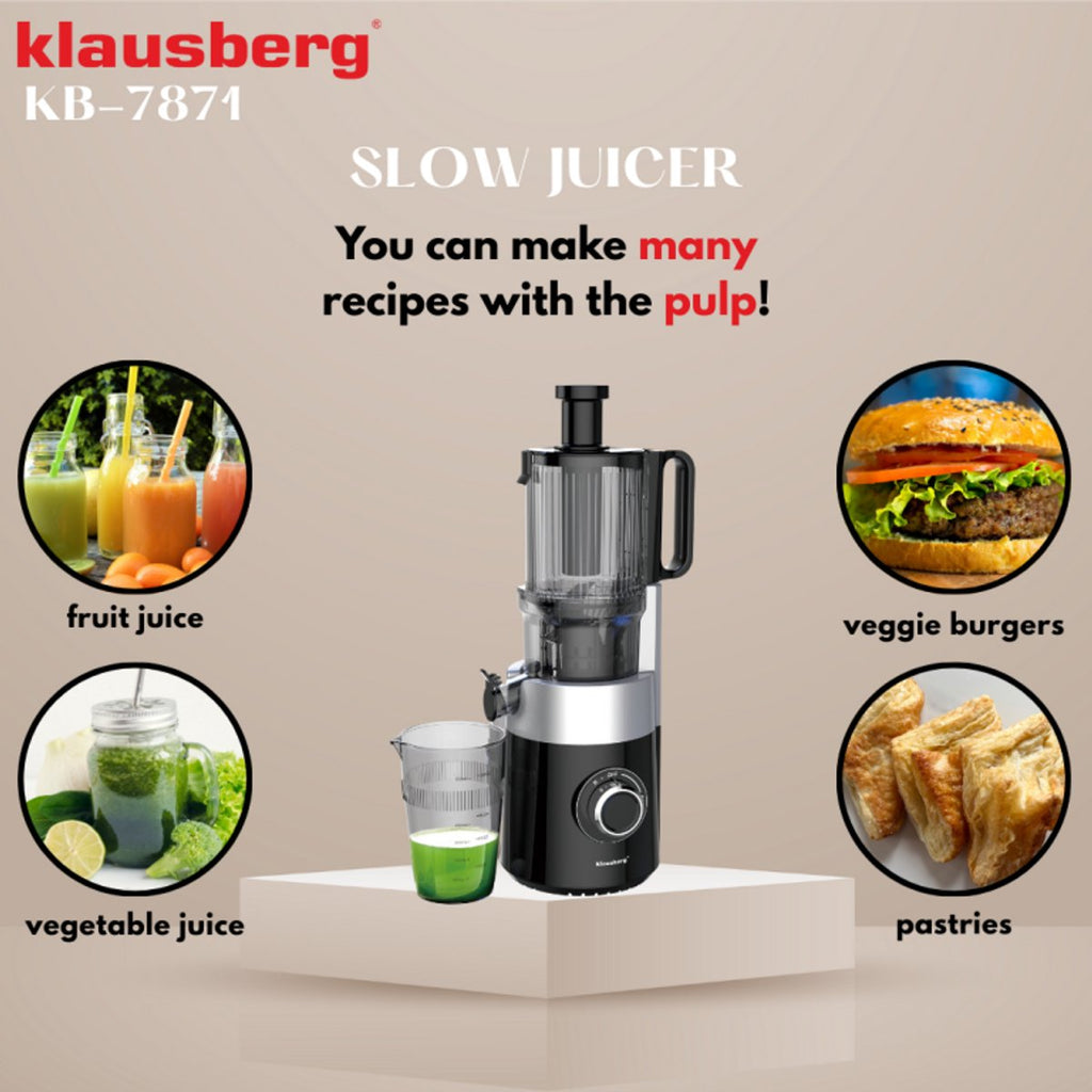 Klausberg KB-7871 verticale slowjuicer, zwart/zilver (13)