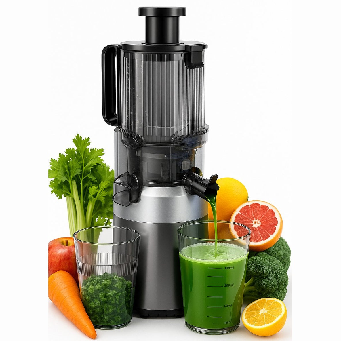 Klausberg KB-7881 slowjuicer met XXL-invoer 113 mm, RVS