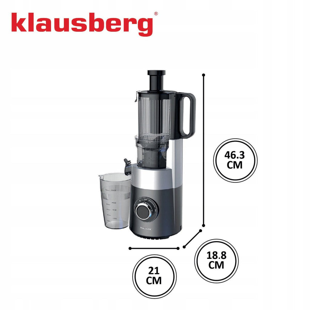 Klausberg KB-7881 slowjuicer met XXL-invoer 113 mm, RVS (6)