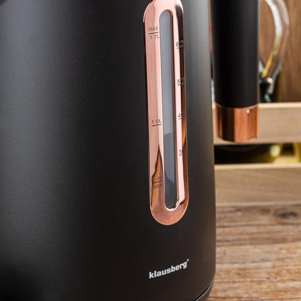 Klausberg KB-7889 waterkoker 1,7 L, zwart en rosé goud, 2200 W (4)