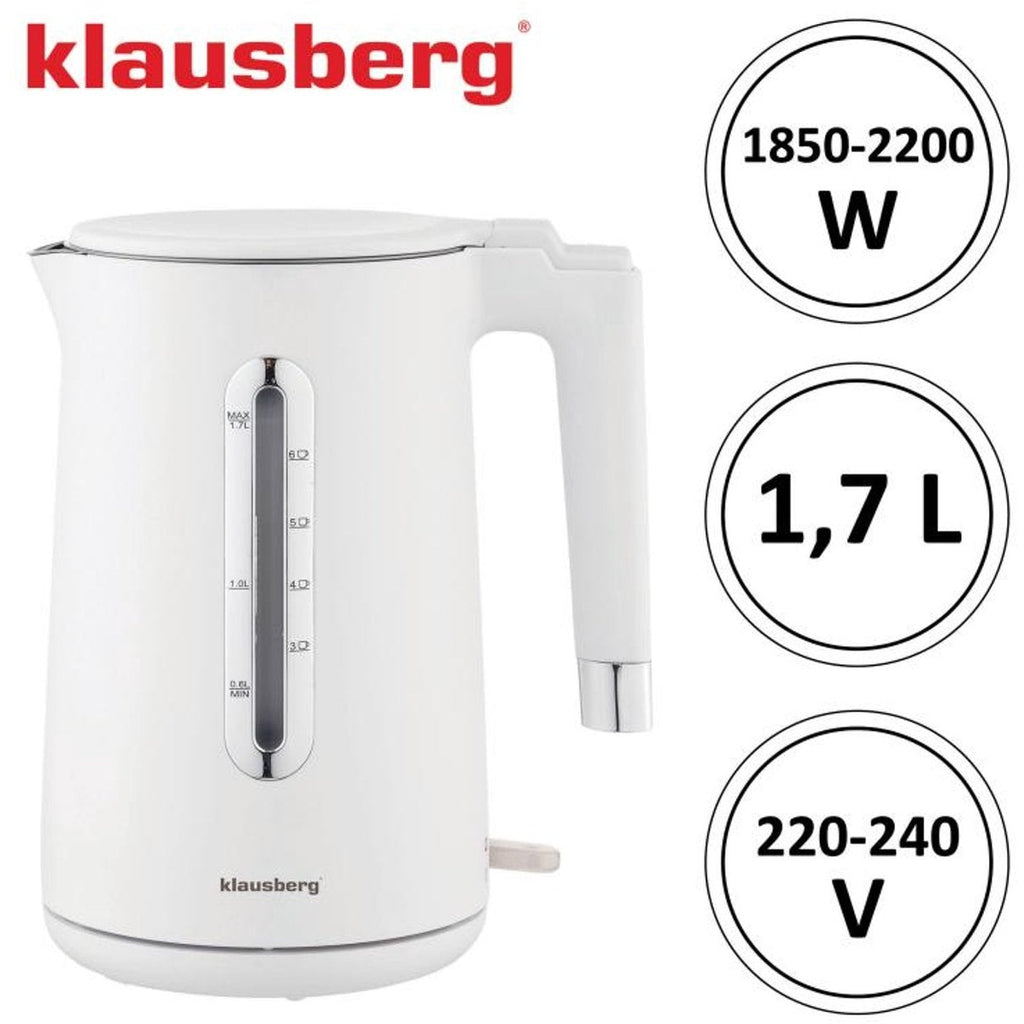 Klausberg KB-7890 waterkoker 1,7 L, wit, 2200 W (3)