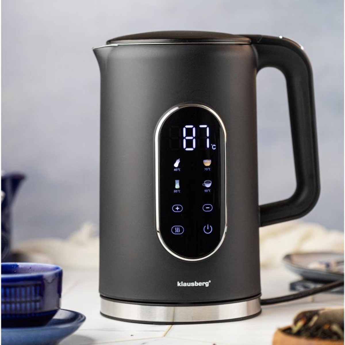 Klausberg KB-7891 waterkoker 1,7 L, zwart, 13 temperaturen