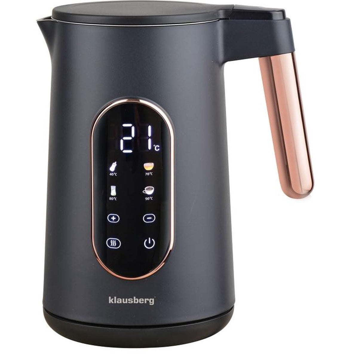 Klausberg KB-7892 waterkoker 1,7 L, zwart en rosé goud, led