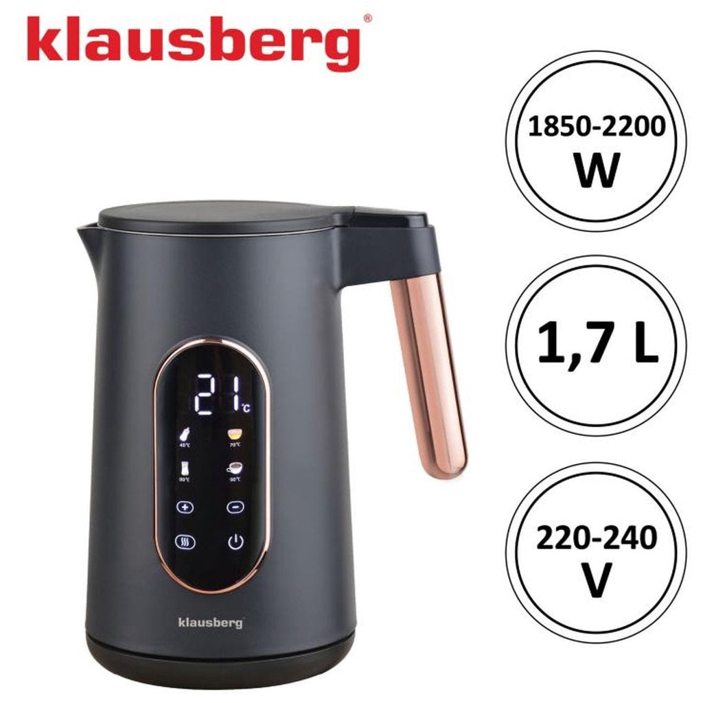 Klausberg KB-7892 waterkoker 1,7 L, zwart en rosé goud, led (3)