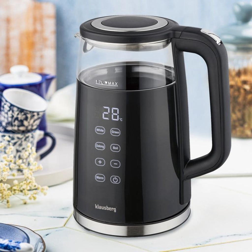 Klausberg KB-7894 waterkoker 1,7 L, zwart glas, 13 temperaturen (5)