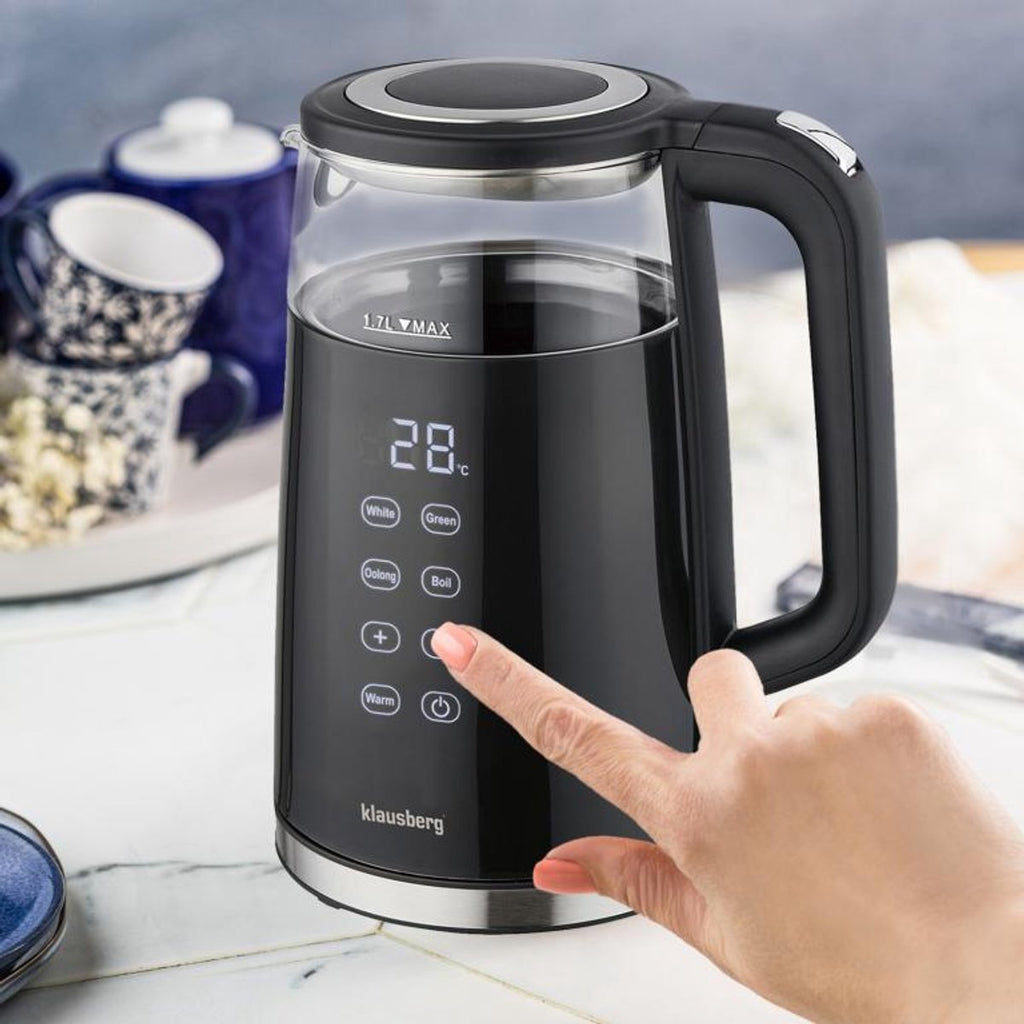 Klausberg KB-7894 waterkoker 1,7 L, zwart glas, 13 temperaturen (2)
