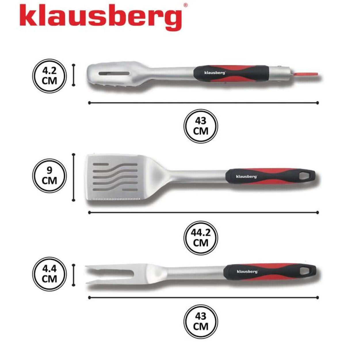 Klausberg barbecueset KB-7899, 3-delig, rvs (3)