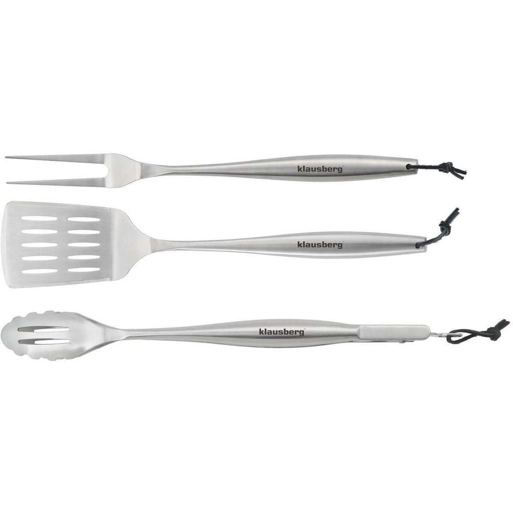 Klausberg barbecueset KB-7900, 3-delig, rvs, spatel, vork en tang