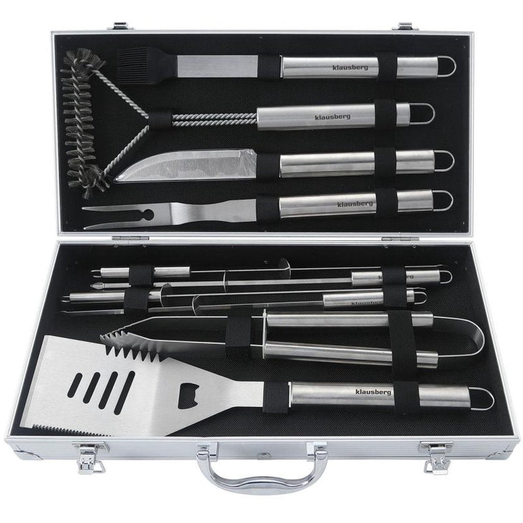 Klausberg barbecueset KB-7901, 10-delig in opbergcase, rvs