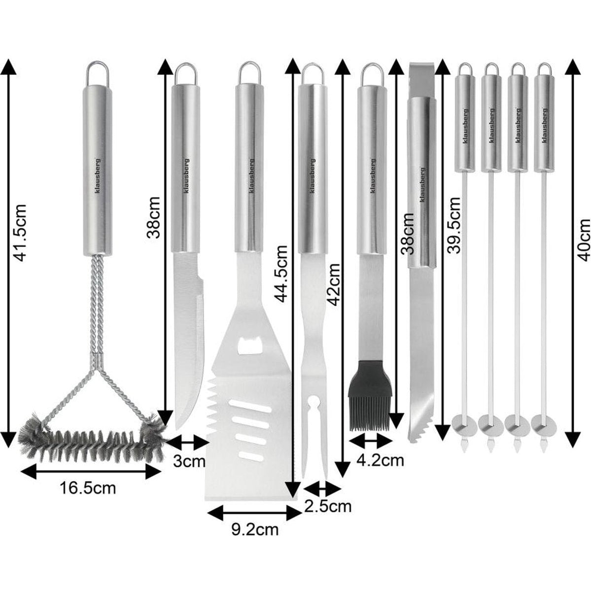 Klausberg barbecueset KB-7901, 10-delig in opbergcase, rvs (2)
