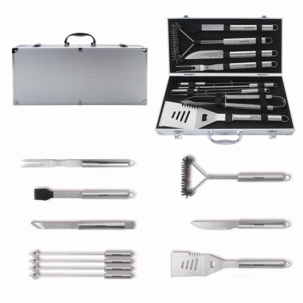 Klausberg barbecueset KB-7901, 10-delig in opbergcase, rvs (4)