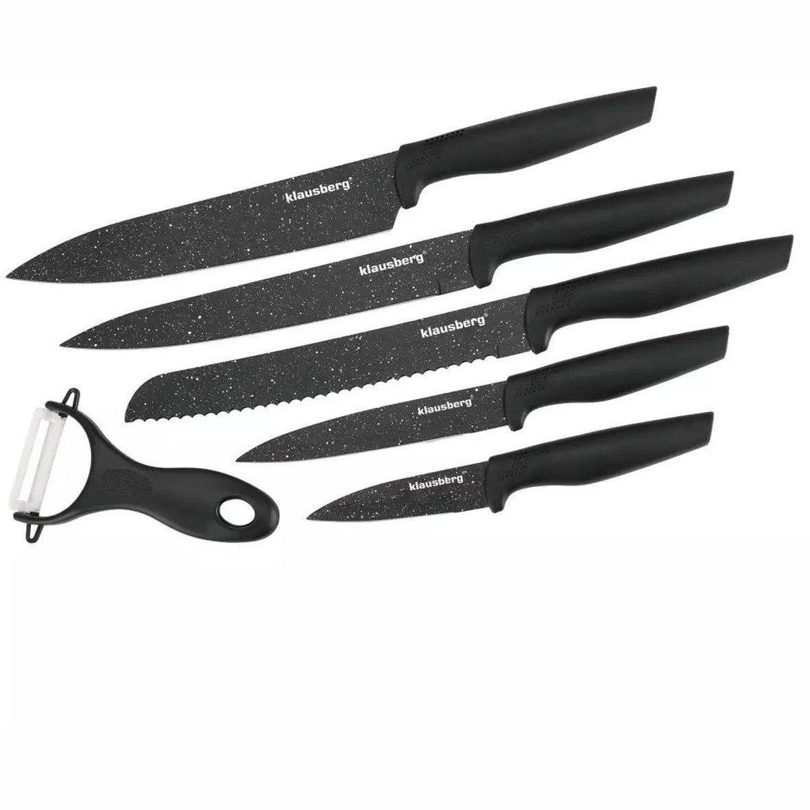 Klausberg KB7613 messenset 6-delig, marmerlook, rvs