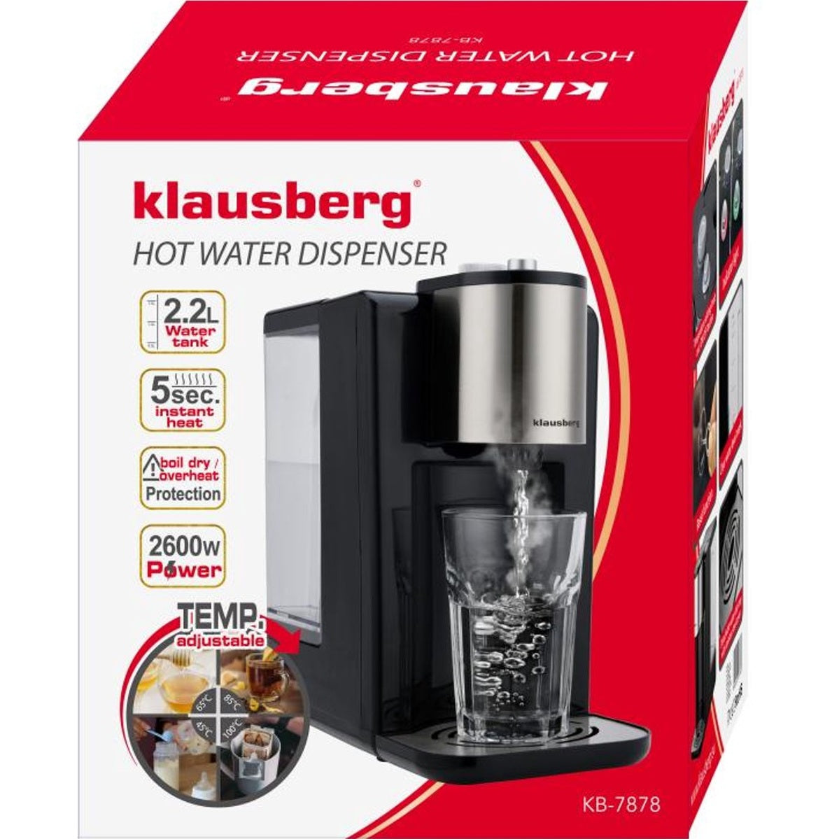 Klausberg KB7878 heetwaterdispenser 2,2 L, 45 tot 100 °C (3)