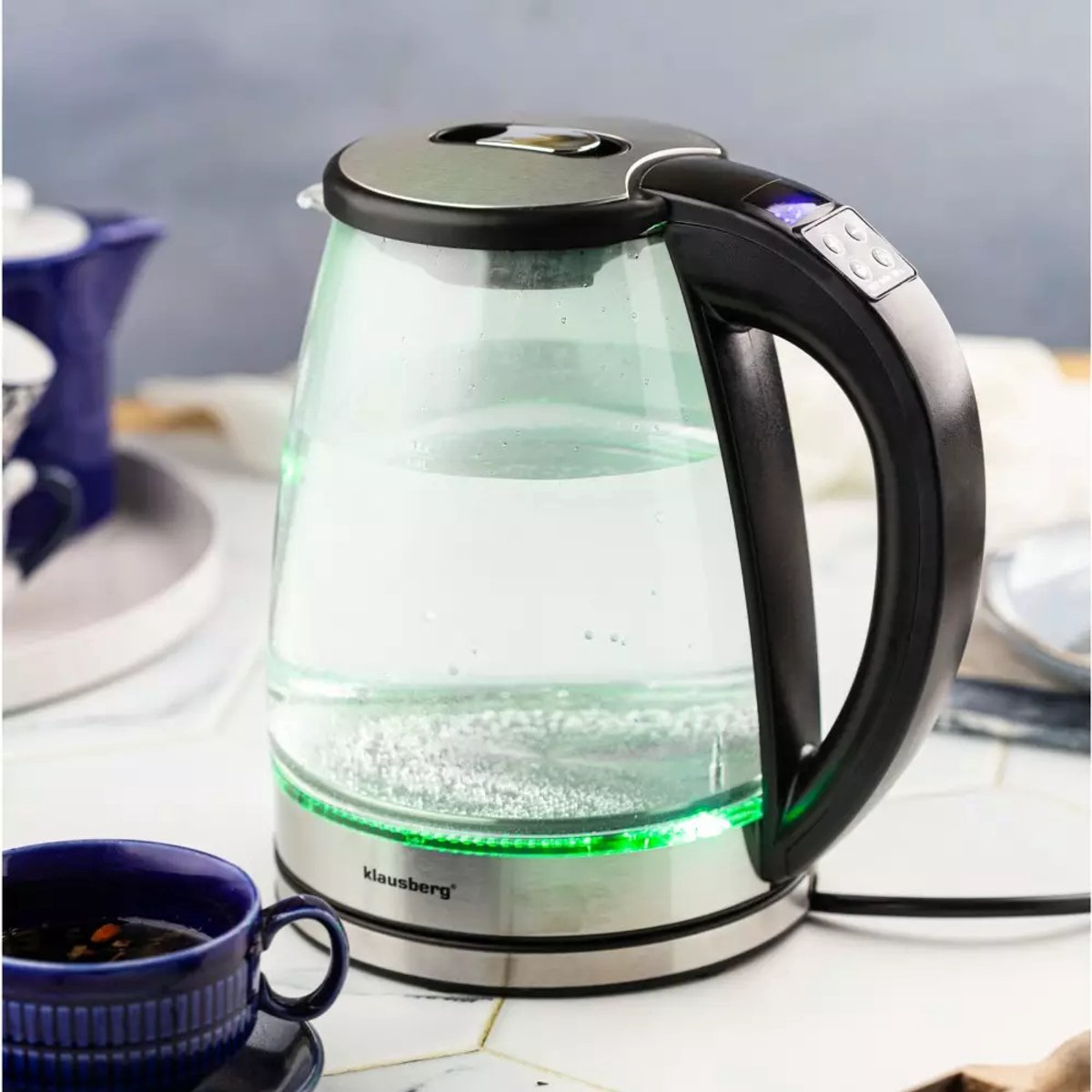 Klausberg KB7887 elektrische waterkoker 1,8 L, glas, RGB-led (4)
