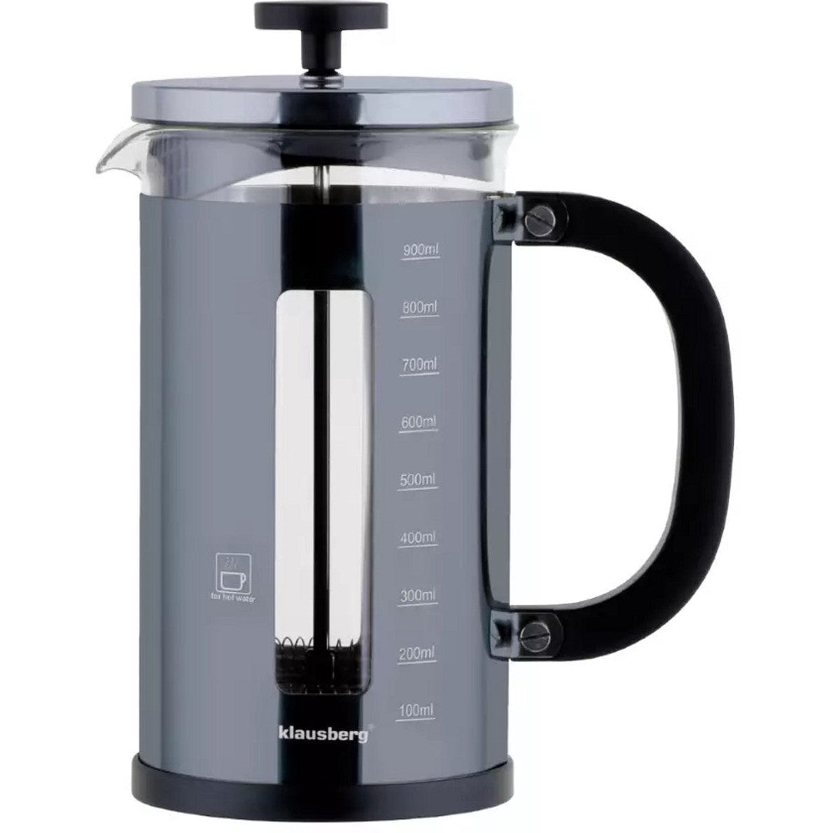 Klausberg Piston Brewer koffie- en theezetter 1 L, grafiet