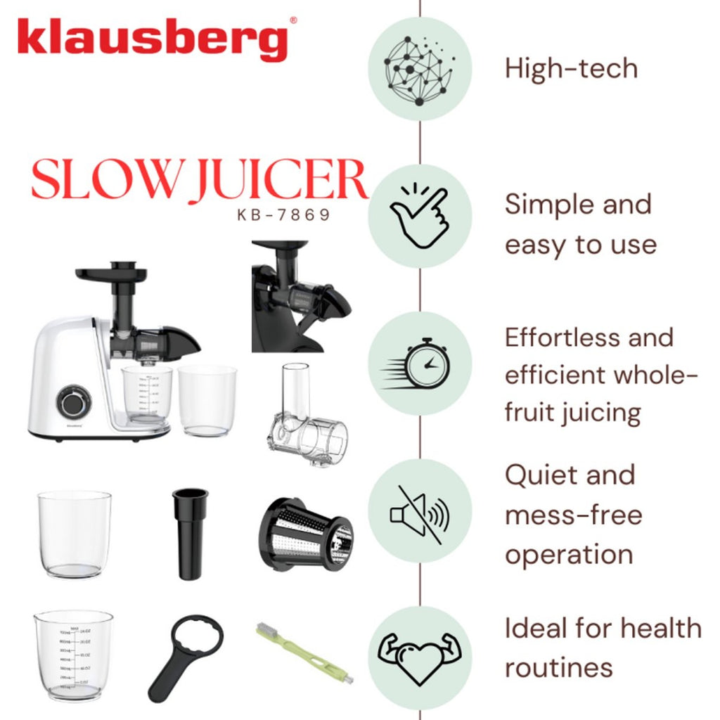 Klausberg KB-7869 slowjuicer 150 W, 700 ml, wit (3)