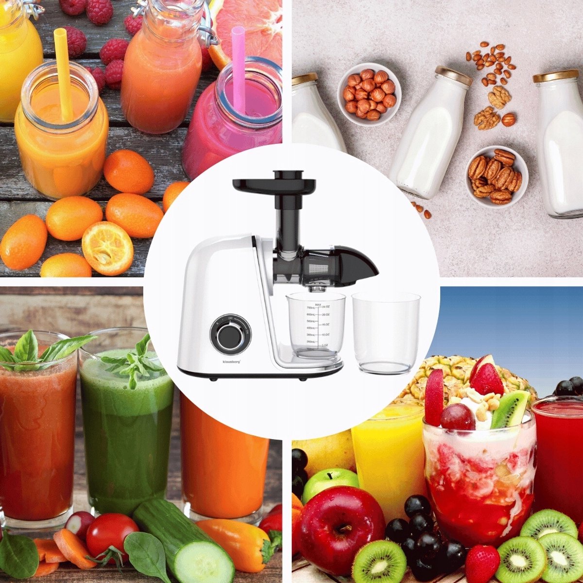 Klausberg KB-7869 slowjuicer 150 W, 700 ml, wit (8)