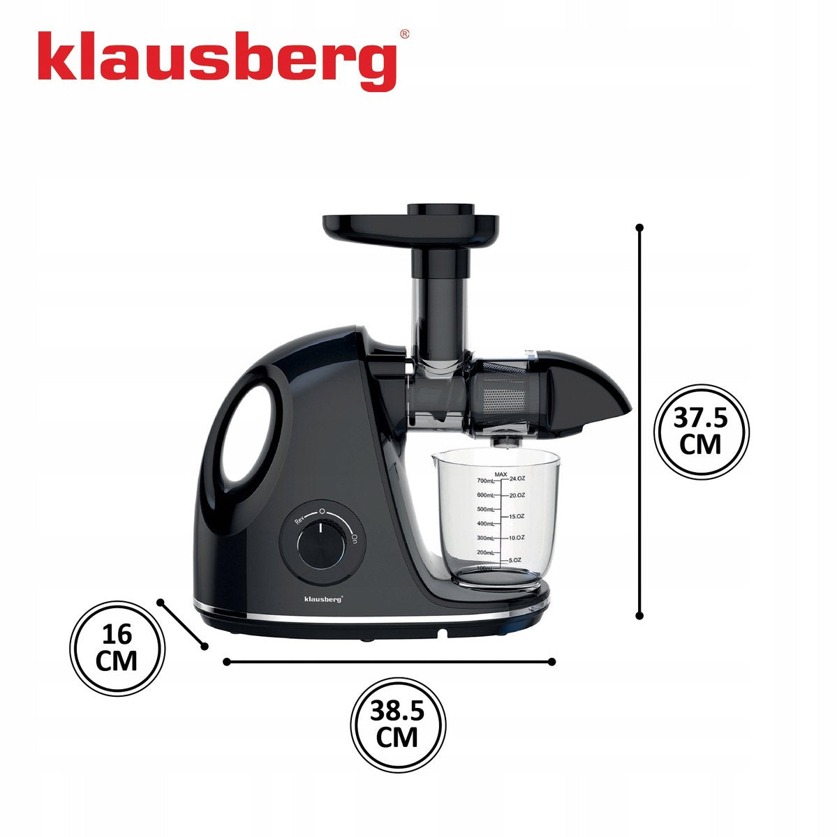Klausberg KB-7861 slowjuicer 150 W, 700 ml, zwart (5)